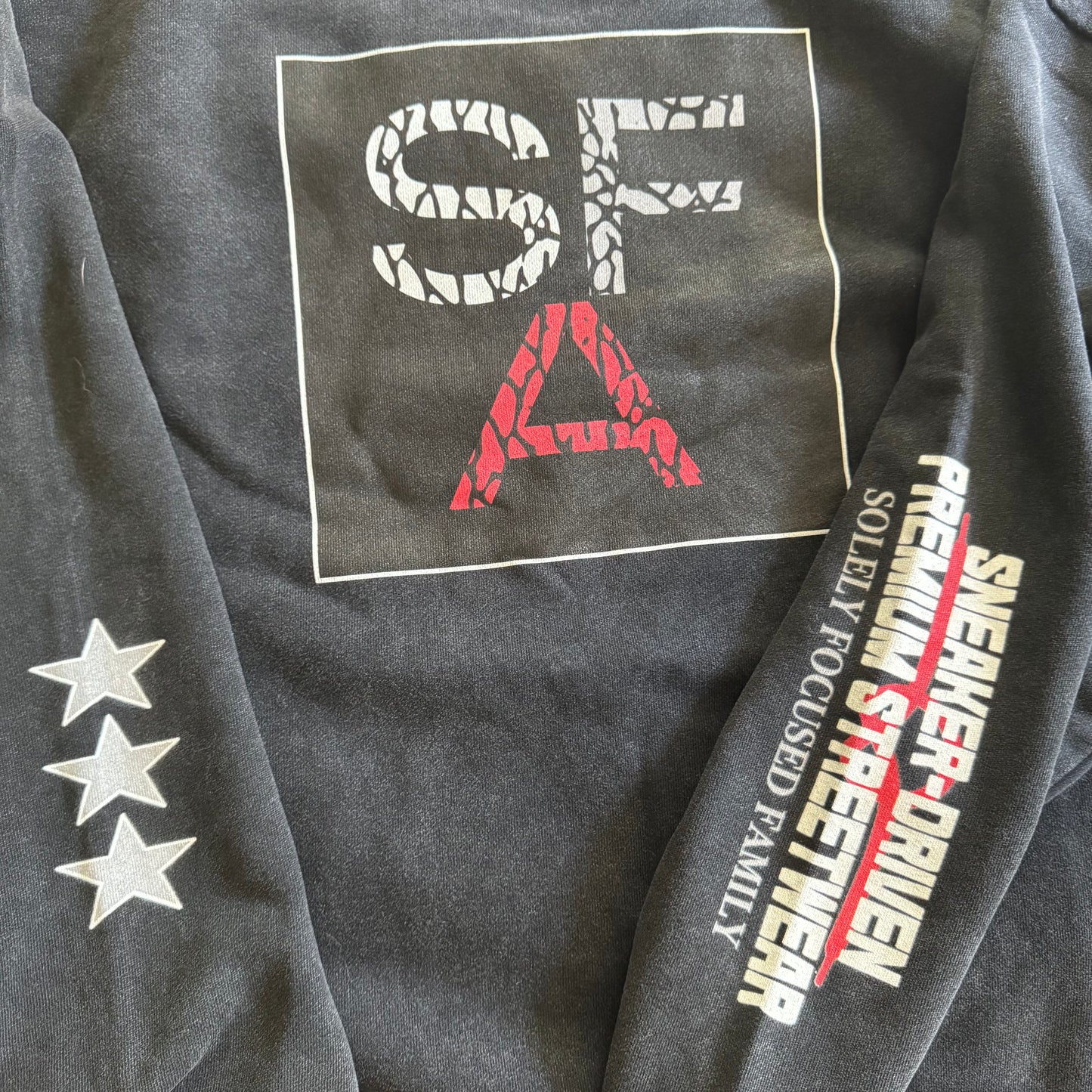S.F.A BOX LOGO CREWNECK (BLACK CEMENT)