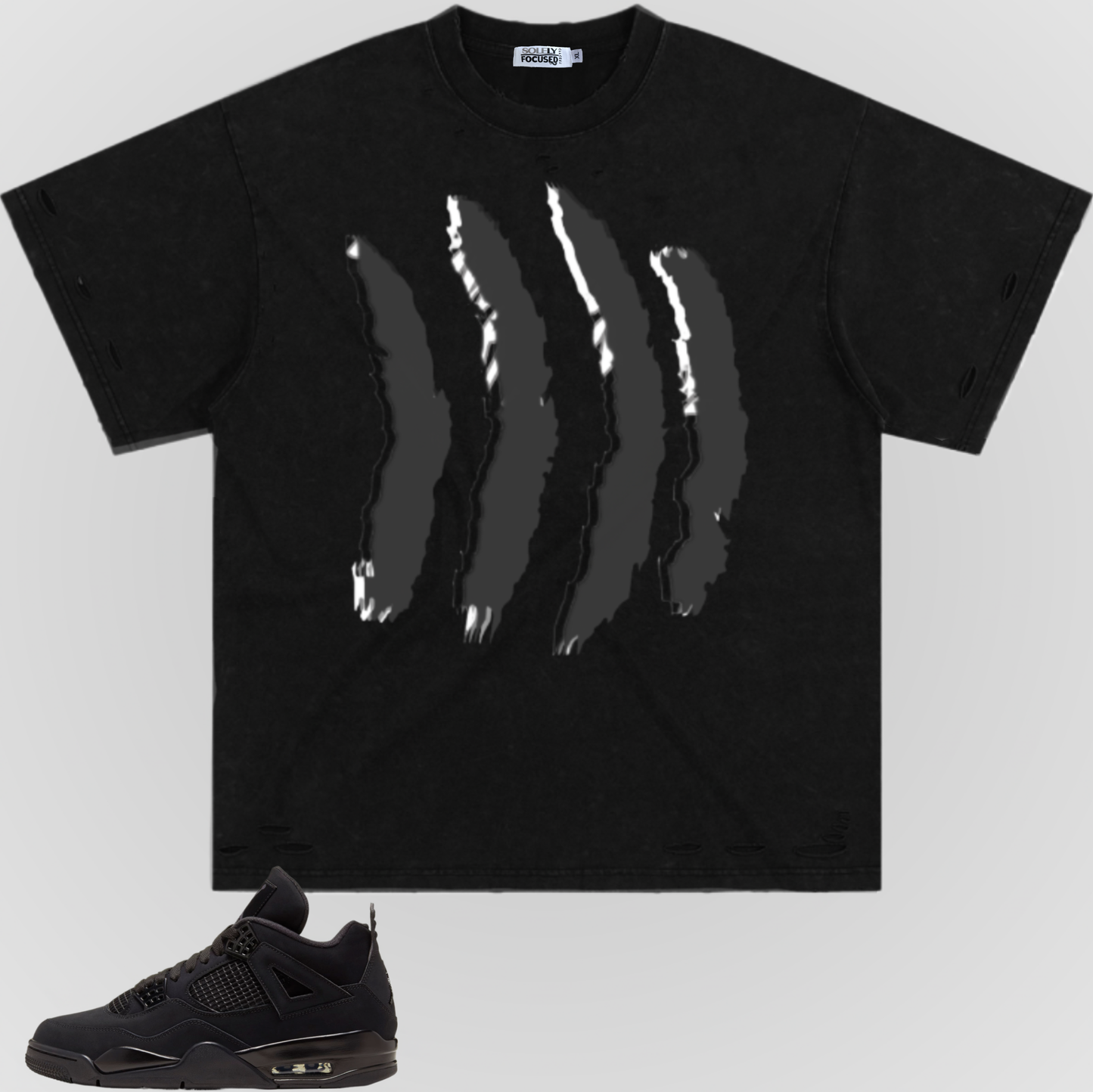 BLACK CAT ENERGY | HAND-FRAYED TEE