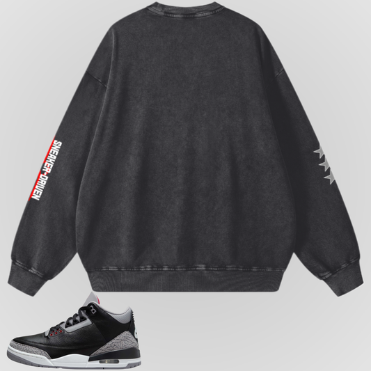 S.F.A BOX LOGO CREWNECK (BLACK CEMENT)