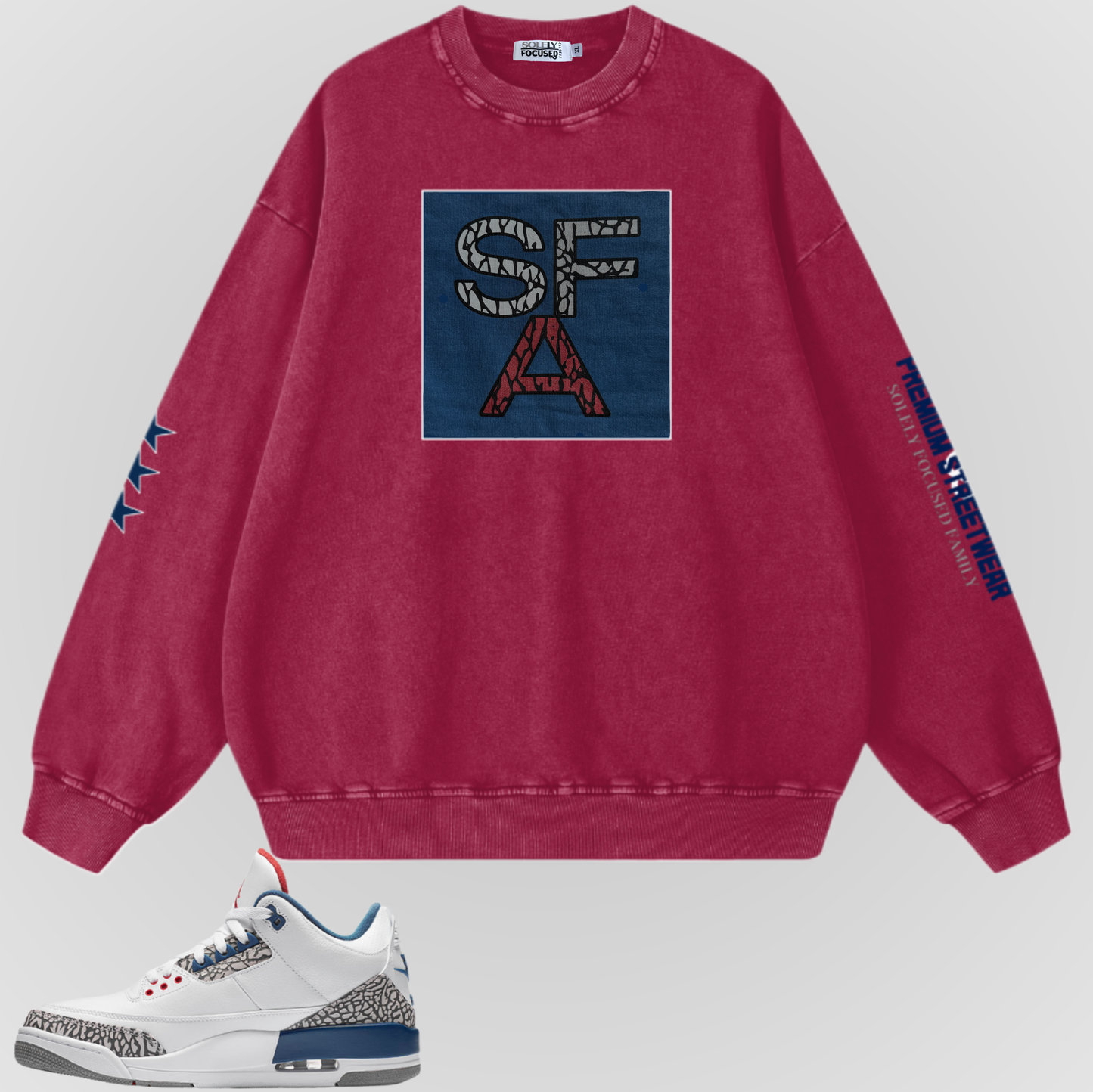 S.F.A BOX LOGO CREWNECK (TRUE BLUE)