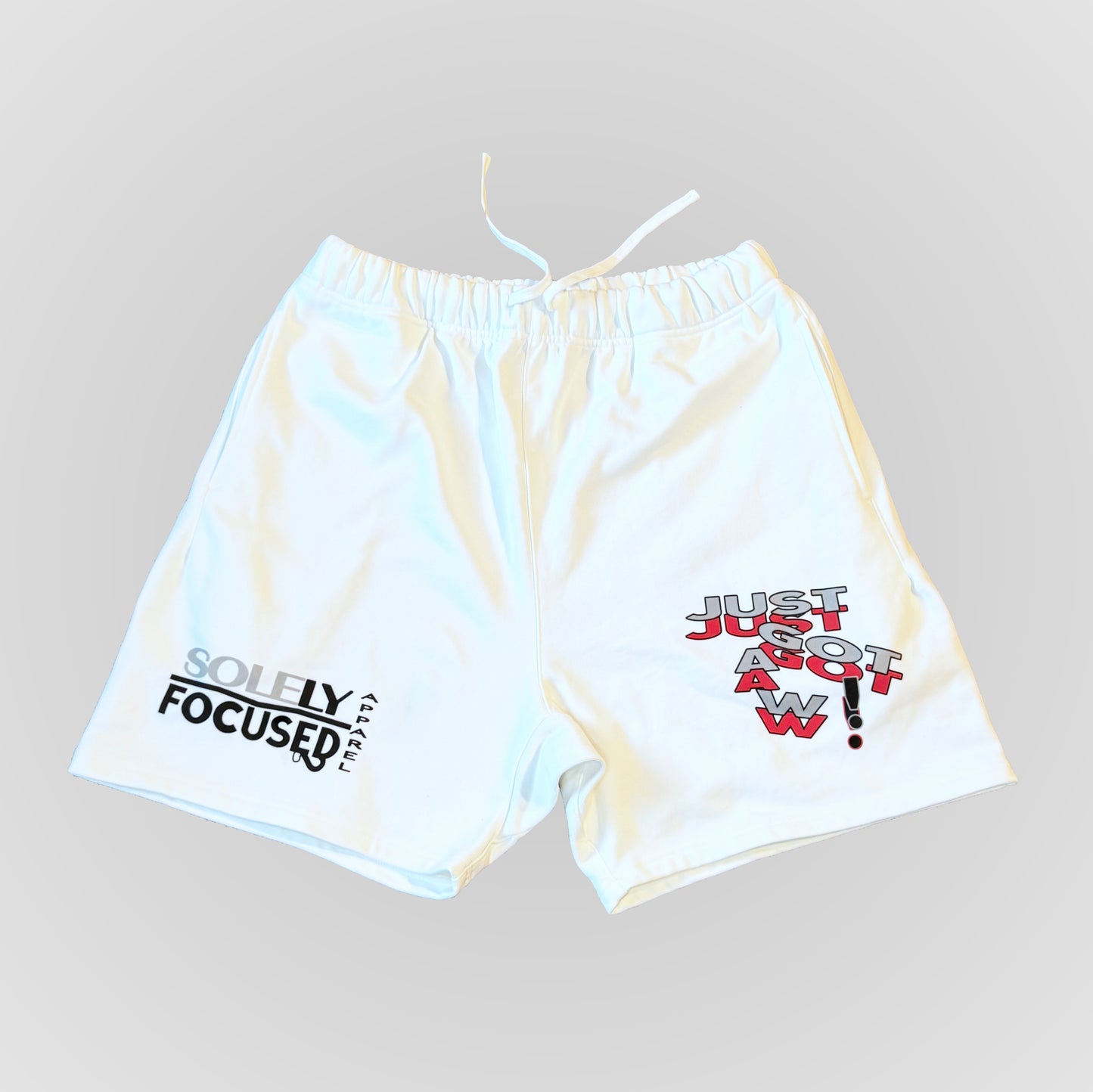 JUST GOT A W! (WHITE) | Heavyweight Cotton Shorts