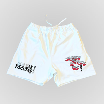 JUST GOT A W! (WHITE) | Heavyweight Cotton Shorts