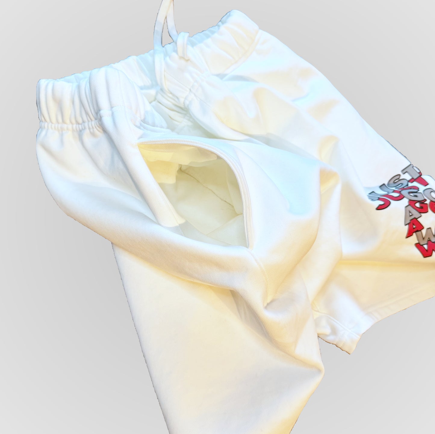 JUST GOT A W! (WHITE) | Heavyweight Cotton Shorts