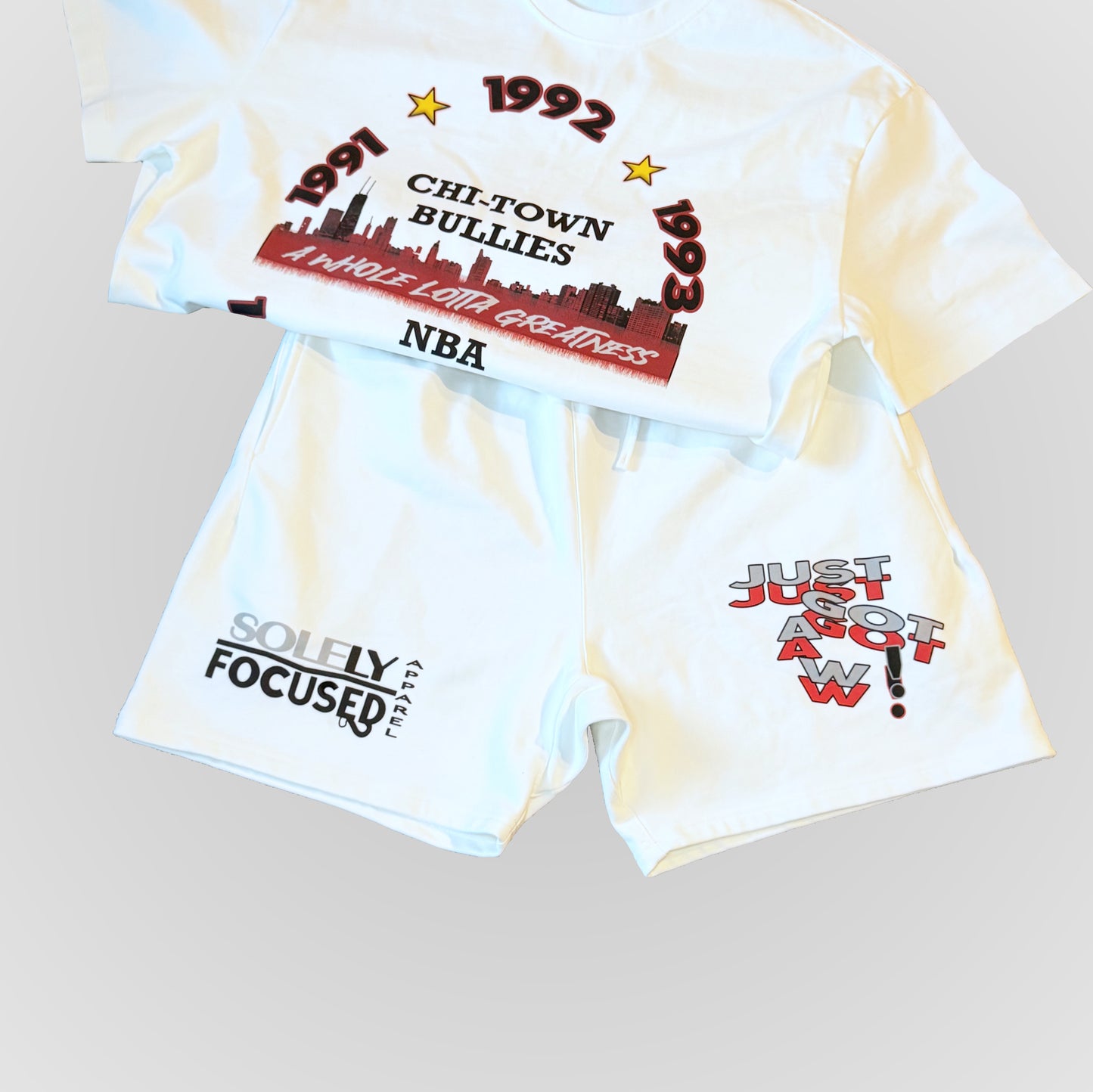 JUST GOT A W! (WHITE) | Heavyweight Cotton Shorts