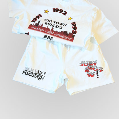 JUST GOT A W! (WHITE) | Heavyweight Cotton Shorts